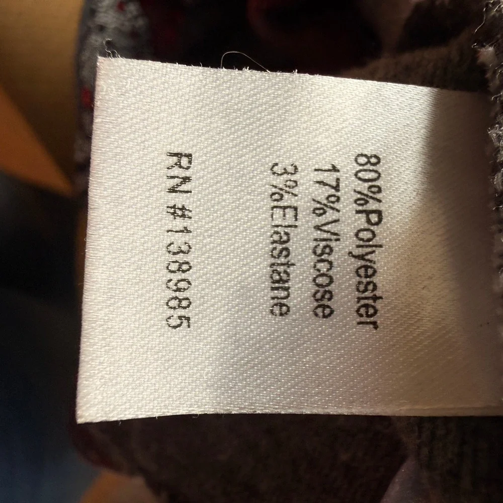 Purnell‎ Women's Gray/Red Snowflake Winter Design Turtle Neck Size XS